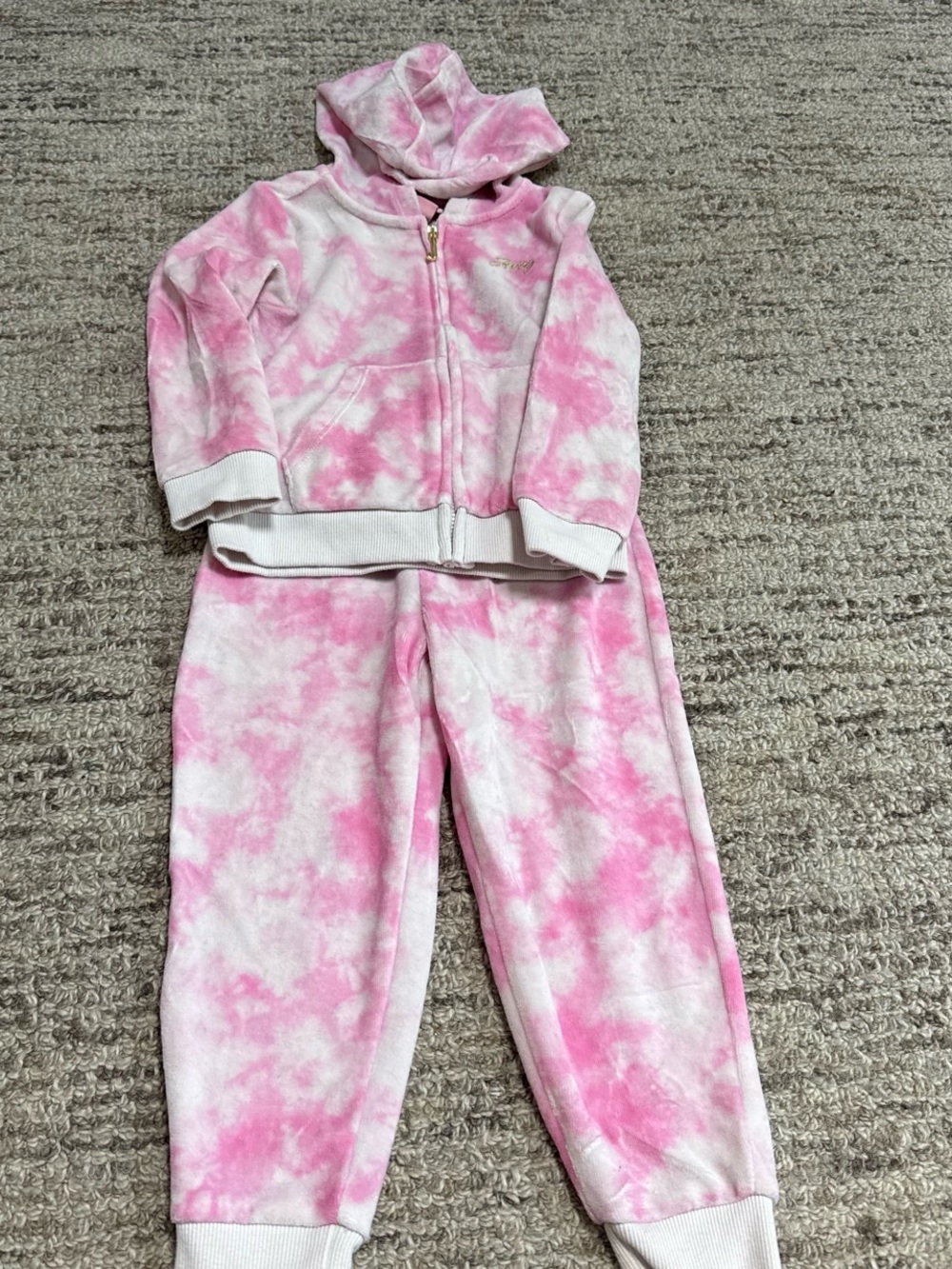 Juicy Couture Pink Tie-Dye Hoodie & Jogger Set